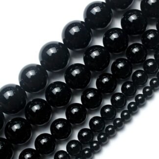 Natural Stone Black Round Beads Onyx Agate Loose Beads Energy Crystal Power Gemstone for Jewelry Making DIY Bracelet Necklace 8mm