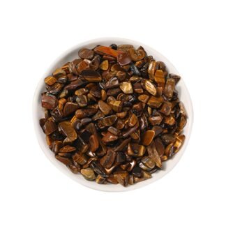 Natural Tiger's Eye Tumbled Chips Crushed Crystal Stone, 7-9mm Polished Healing Crystal Chips Healing Reiki Crystal Jewelry Making Home Decoration