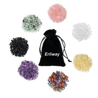 Natural Tiger's Eye Tumbled Chips Crushed Crystal Stone, 7-9mm Polished Healing Crystal Chips Healing Reiki Crystal Jewelry Making Home Decoration