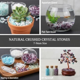 Natural Tiger's Eye Tumbled Chips Crushed Crystal Stone, 7-9mm Polished Healing Crystal Chips Healing Reiki Crystal Jewelry Making Home Decoration