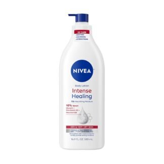 NIVEA Intense Healing Body Lotion for Very Dry, Itchy Skin with Glycerin, Provitamin B5 and Niacinamide, 72-Hour Body Moisturizer, 16.9 Fl Oz Pump Bottle