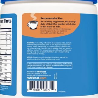 Nutricost Nutrizen AM Focus Adaptogenic Mushroom Drink (Cafe Latte Flavored) 30 Servings - Includes Reishi, Lion's Mane, Shiitake, Cordyceps
