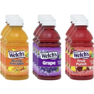 Obanic Welch's Fruit Juice Variety Pack - Grape, Fruit Punch, and Orange Pineapple - 10 Fl Oz Bottles - 18 Pack