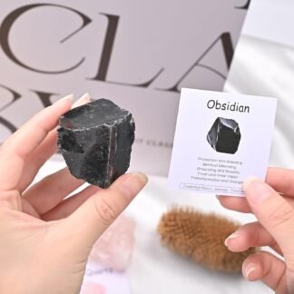 Obsidian Raw Stones 1PC,Gemstones Raw Stones and Healing Crystals,Hand Carved Natural Pocket Raw Stone for Decoration Tumbling,Garden(1.18"-1.97")