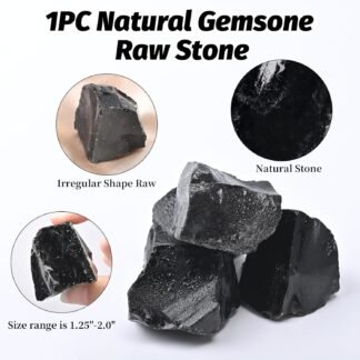 Obsidian Raw Stones 1PC,Gemstones Raw Stones and Healing Crystals,Hand Carved Natural Pocket Raw Stone for Decoration Tumbling,Garden(1.18"-1.97")