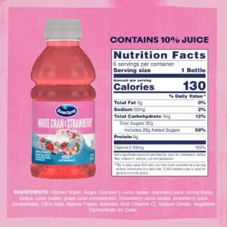 Ocean Spray® White Cranberry Strawberry Juice Drink, 10 Fl Oz Bottles, 6 Count (Pack of 4)