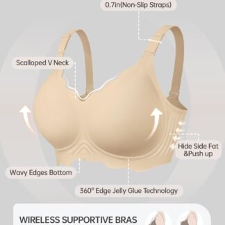 OEAK Women Bras No Underwire Scalloped Push Up Buttery Soft Tshirt Bra Seamless Full Coverage Convertible Everyday Bra - lunas-mystic-emporium.com OEAK Women Bras No Underwire Scalloped Push Up Buttery Soft Tshirt Bra Seamless Full Coverage Convertible Everyday Bra