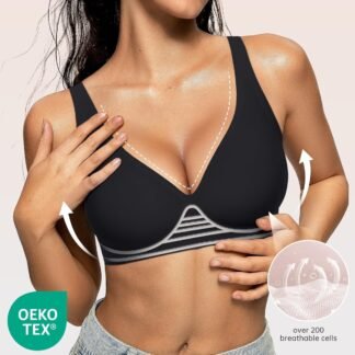 OEAK Womens Deep V Bras Wireless Comfortable Bra Supportive No Underwire Bras Tshirt Push Up Bralettes Plunge Seamless Bra - lunas-mystic-emporium.com OEAK Womens Deep V Bras Wireless Comfortable Bra Supportive No Underwire Bras Tshirt Push Up Bralettes Plunge Seamless Bra