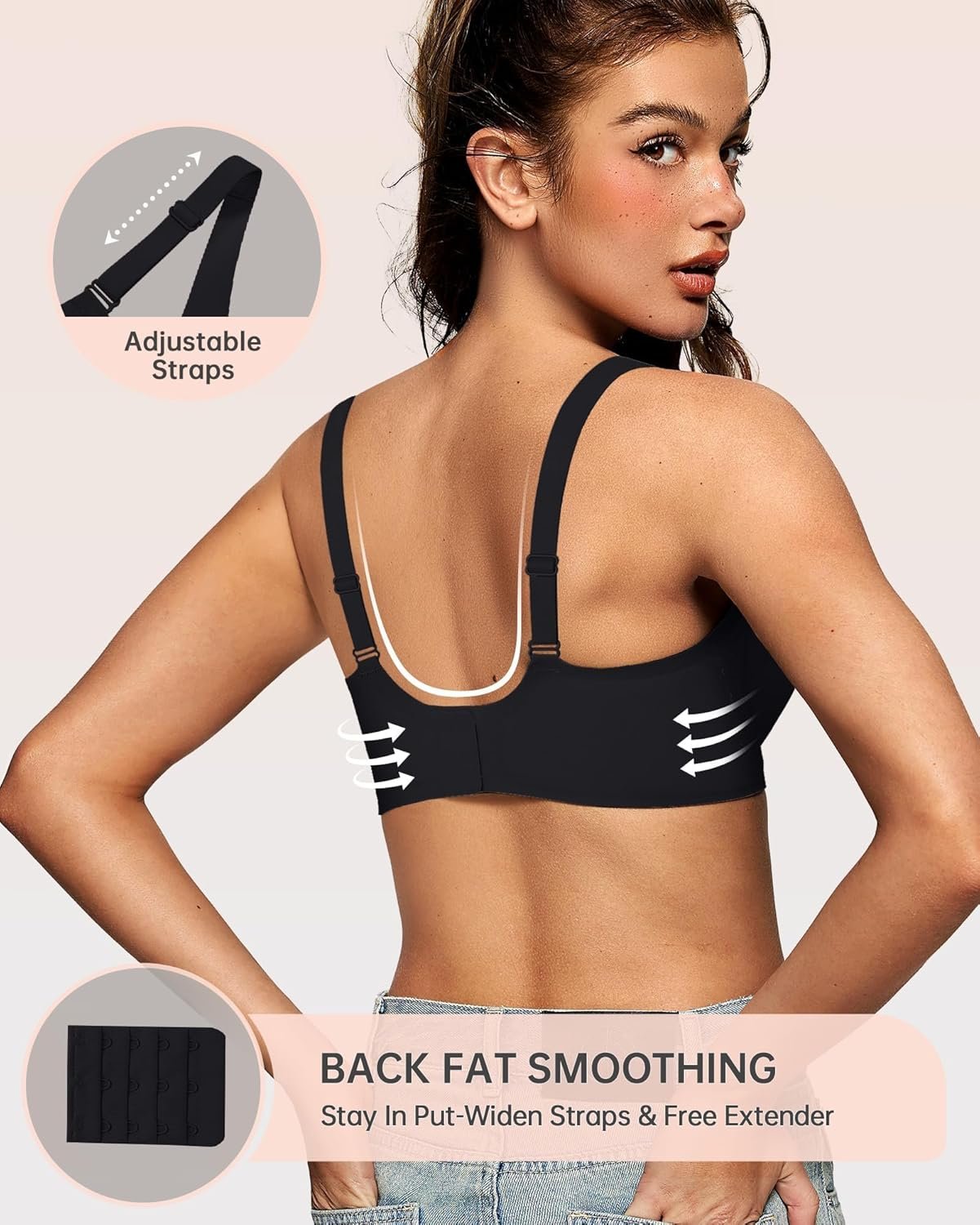 OEAK Womens Deep V Bras Wireless Comfortable Bra Supportive No Underwire Bras Tshirt Push Up Bralettes Plunge Seamless Bra - lunas-mystic-emporium.com OEAK Womens Deep V Bras Wireless Comfortable Bra Supportive No Underwire Bras Tshirt Push Up Bralettes Plunge Seamless Bra