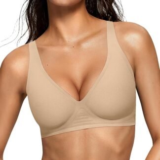 OEAK Womens Deep V Bras Wireless Comfortable Bra Supportive No Underwire Bras Tshirt Push Up Bralettes Plunge Seamless Bra - lunas-mystic-emporium.com OEAK Womens Deep V Bras Wireless Comfortable Bra Supportive No Underwire Bras Tshirt Push Up Bralettes Plunge Seamless Bra