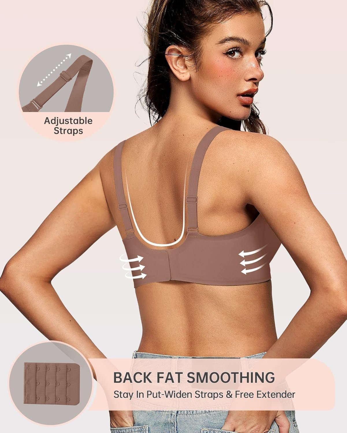 OEAK Womens Deep V Bras Wireless Comfortable Bra Supportive No Underwire Bras Tshirt Push Up Bralettes Plunge Seamless Bra - lunas-mystic-emporium.com OEAK Womens Deep V Bras Wireless Comfortable Bra Supportive No Underwire Bras Tshirt Push Up Bralettes Plunge Seamless Bra