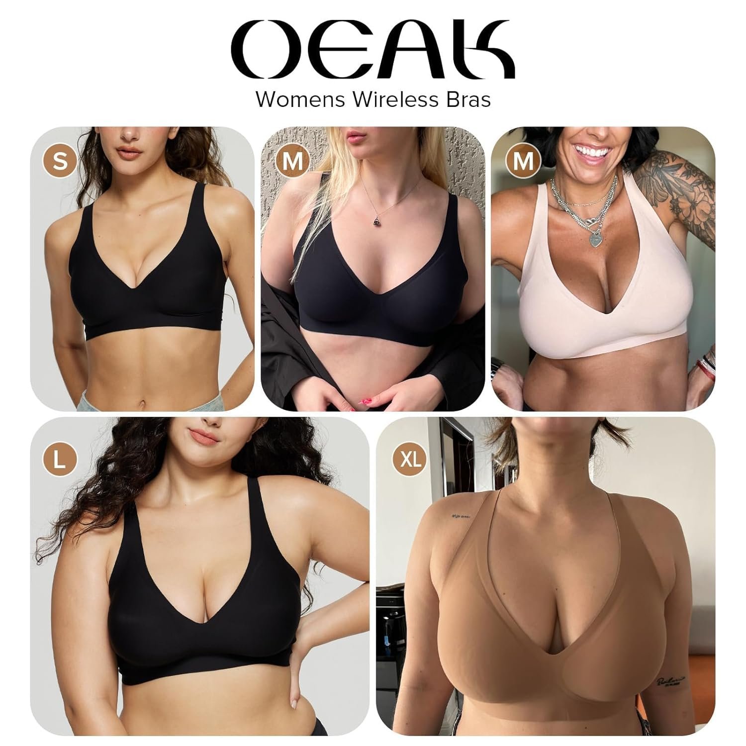OEAK Womens Deep V Bras Wireless Comfortable Bra Supportive No Underwire Bras Tshirt Push Up Bralettes Plunge Seamless Bra - lunas-mystic-emporium.com OEAK Womens Deep V Bras Wireless Comfortable Bra Supportive No Underwire Bras Tshirt Push Up Bralettes Plunge Seamless Bra