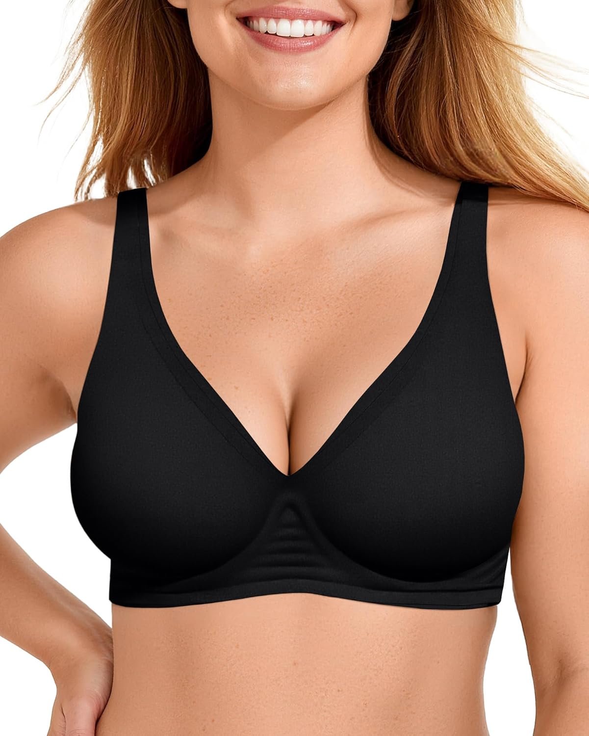 OEAK Womens Deep V Bras Wireless Comfortable Bra Supportive No Underwire Bras Tshirt Push Up Bralettes Plunge Seamless Bra - lunas-mystic-emporium.com OEAK Womens Deep V Bras Wireless Comfortable Bra Supportive No Underwire Bras Tshirt Push Up Bralettes Plunge Seamless Bra