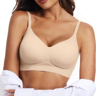 OEAK Womens Wireless Bras Comfortable Push Up Bra No Underwire Bra Full Support Lift Bralette Everyday Seamless Tshirt Bras