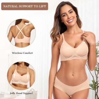 OEAK Womens Wireless Bras Comfortable Push Up Bra No Underwire Bra Full Support Lift Bralette Everyday Seamless Tshirt Bras - lunas-mystic-emporium.com OEAK Womens Wireless Bras Comfortable Push Up Bra No Underwire Bra Full Support Lift Bralette Everyday Seamless Tshirt Bras