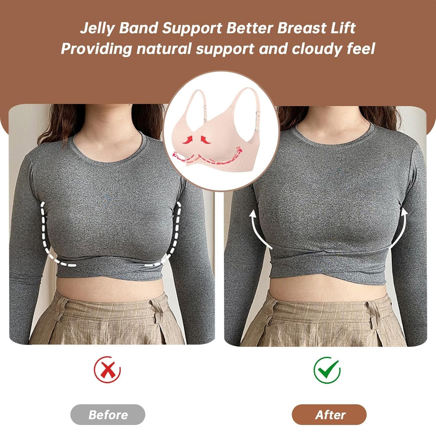 OEAK Womens Wireless Bras Comfortable Push Up Bra No Underwire Bra Full Support Lift Bralette Everyday Seamless Tshirt Bras - lunas-mystic-emporium.com OEAK Womens Wireless Bras Comfortable Push Up Bra No Underwire Bra Full Support Lift Bralette Everyday Seamless Tshirt Bras