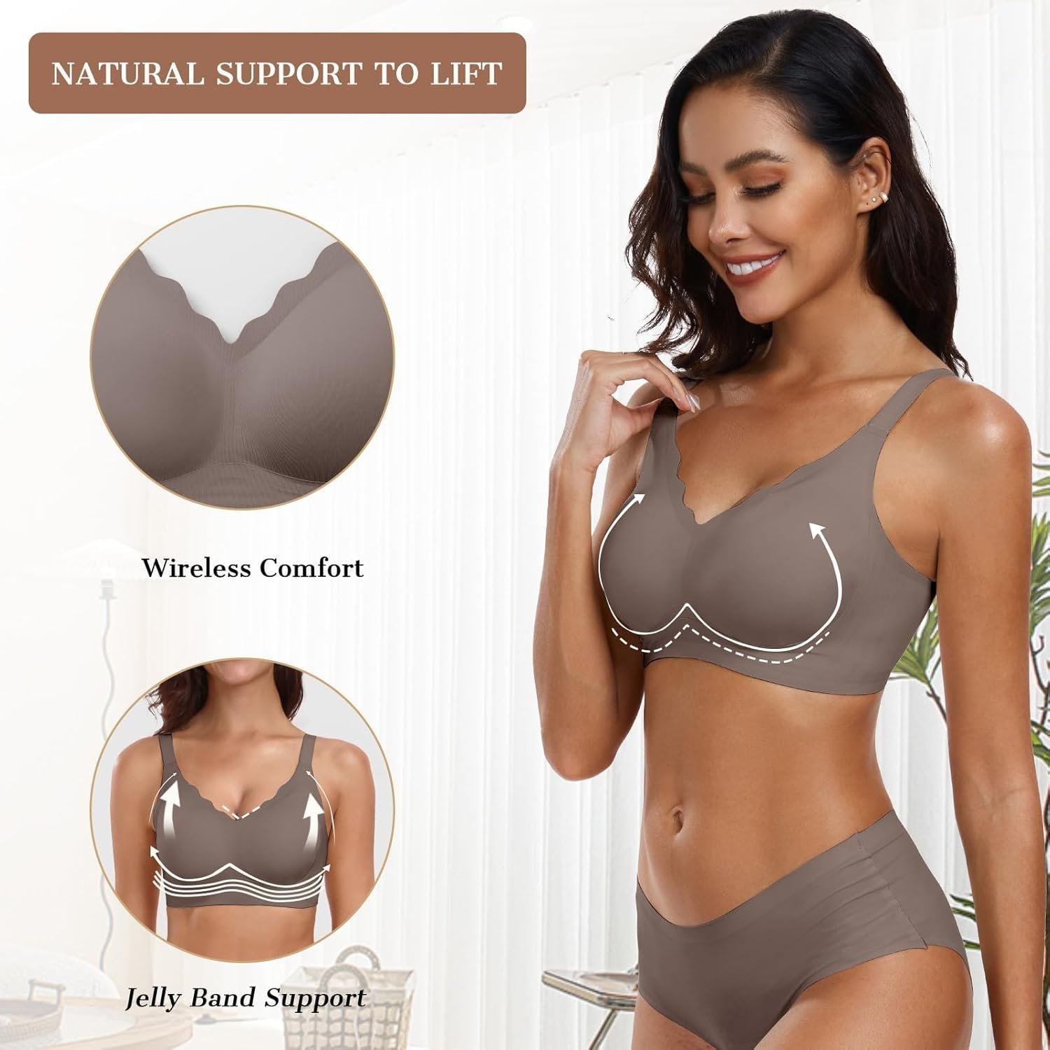 OEAK Womens Wireless Bras Push Up Support Full Coverage Bralettes No Underwire Bra Comfortable Everyday Seamless Tshirt Bras - lunas-mystic-emporium.com OEAK Womens Wireless Bras Push Up Support Full Coverage Bralettes No Underwire Bra Comfortable Everyday Seamless Tshirt Bras