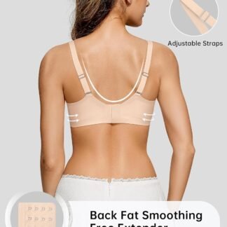 OEAK Womens Wireless Bras Scalloped Push Up Bralettes No Underwire Supportive Tshirt Bra Seamless Comfortable Everyday Bras