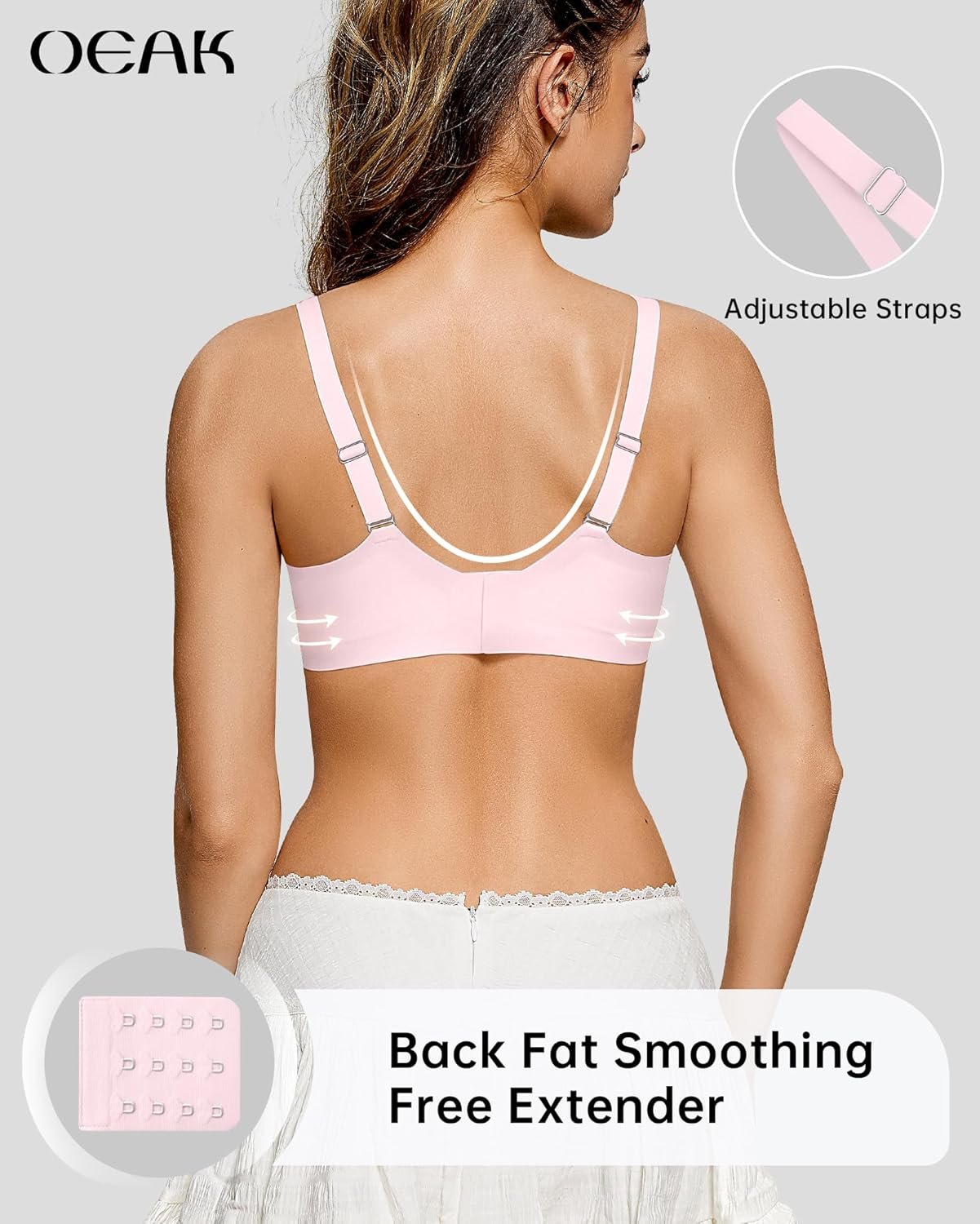 OEAK Womens Wireless Bras Scalloped Push Up Bralettes No Underwire Supportive Tshirt Bra Seamless Comfortable Everyday Bras - lunas-mystic-emporium.com OEAK Womens Wireless Bras Scalloped Push Up Bralettes No Underwire Supportive Tshirt Bra Seamless Comfortable Everyday Bras