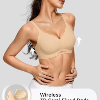OEAK Womens Wireless Bras Scalloped Push Up Bralettes No Underwire Supportive Tshirt Bra Seamless Comfortable Everyday Bras - lunas-mystic-emporium.com OEAK Womens Wireless Bras Scalloped Push Up Bralettes No Underwire Supportive Tshirt Bra Seamless Comfortable Everyday Bras