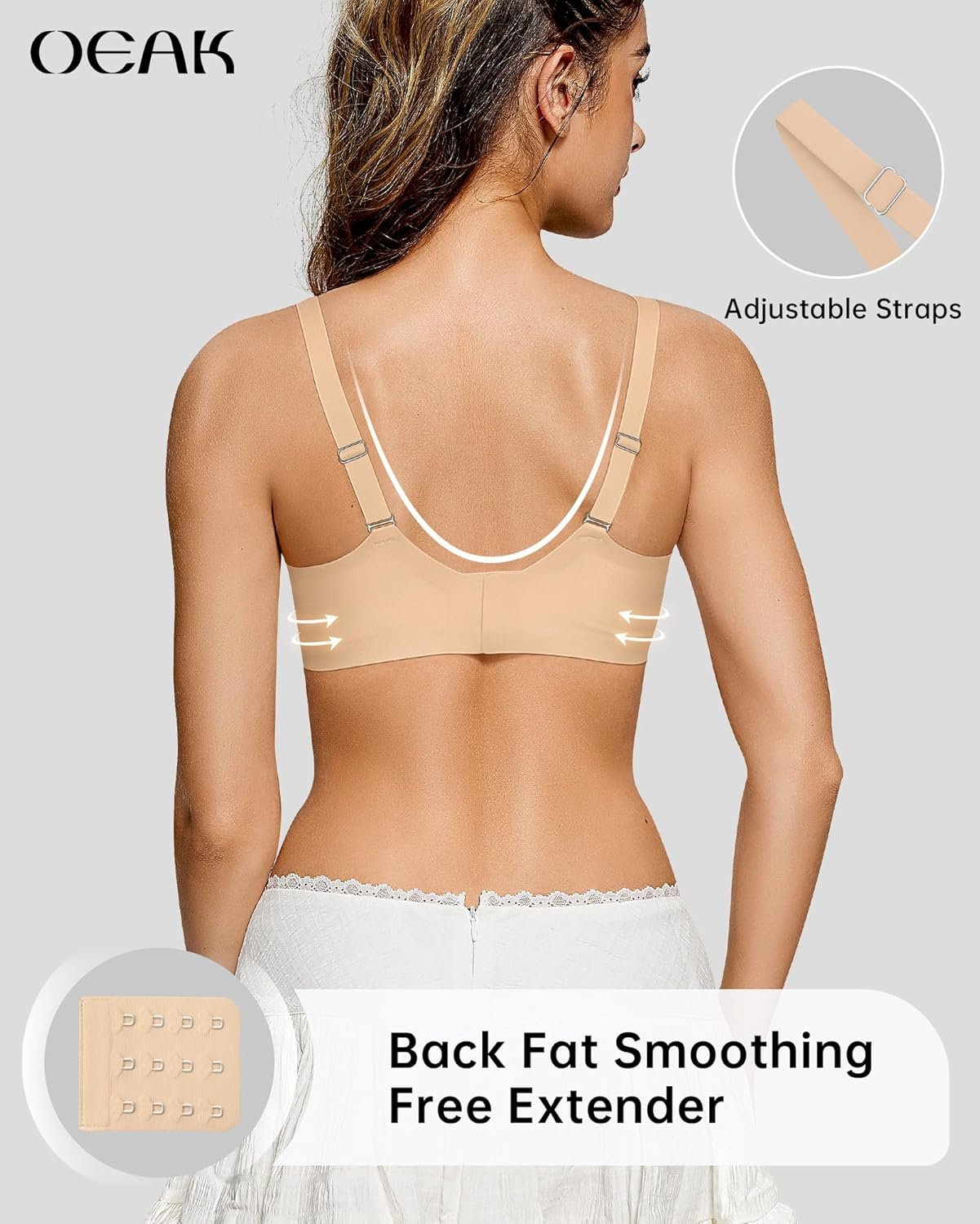 OEAK Womens Wireless Bras Scalloped Push Up Bralettes No Underwire Supportive Tshirt Bra Seamless Comfortable Everyday Bras - lunas-mystic-emporium.com OEAK Womens Wireless Bras Scalloped Push Up Bralettes No Underwire Supportive Tshirt Bra Seamless Comfortable Everyday Bras