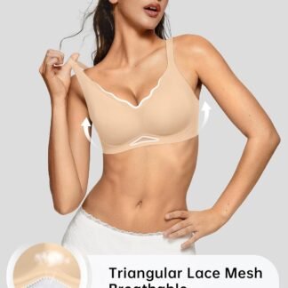 OEAK Womens Wireless Bras Scalloped Push Up Bralettes No Underwire Supportive Tshirt Bra Seamless Comfortable Everyday Bras - lunas-mystic-emporium.com OEAK Womens Wireless Bras Scalloped Push Up Bralettes No Underwire Supportive Tshirt Bra Seamless Comfortable Everyday Bras