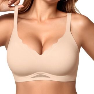 OEAK Womens Wireless Bras Scalloped Push Up Bralettes No Underwire Supportive Tshirt Bra Seamless Comfortable Everyday Bras - lunas-mystic-emporium.com OEAK Womens Wireless Bras Scalloped Push Up Bralettes No Underwire Supportive Tshirt Bra Seamless Comfortable Everyday Bras