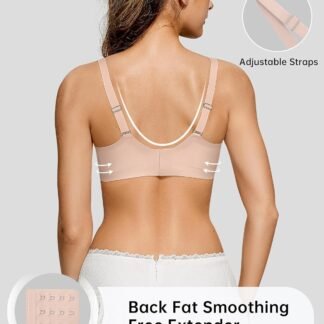 OEAK Womens Wireless Bras Scalloped Push Up Bralettes No Underwire Supportive Tshirt Bra Seamless Comfortable Everyday Bras