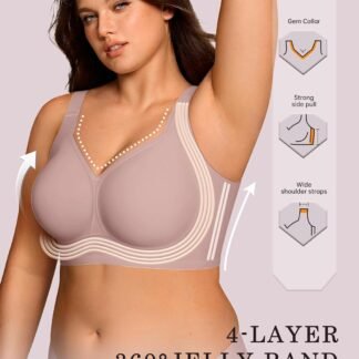 OEAK Womens Wireless Jelly Bra Plus Size Supportive Seamless Bras Full Coverage Push Up Comfortable No Underwire Tshirt Bras - lunas-mystic-emporium.com OEAK Womens Wireless Jelly Bra Plus Size Supportive Seamless Bras Full Coverage Push Up Comfortable No Underwire Tshirt Bras