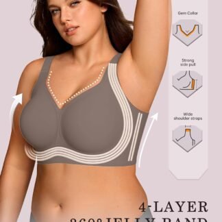 OEAK Womens Wireless Jelly Bra Plus Size Supportive Seamless Bras Full Coverage Push Up Comfortable No Underwire Tshirt Bras - lunas-mystic-emporium.com OEAK Womens Wireless Jelly Bra Plus Size Supportive Seamless Bras Full Coverage Push Up Comfortable No Underwire Tshirt Bras