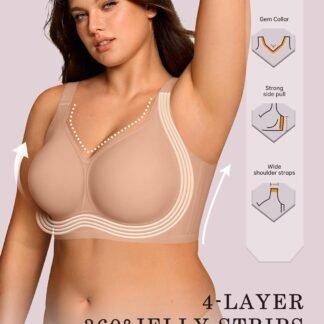 OEAK Womens Wireless Jelly Bra Plus Size Supportive Seamless Bras Full Coverage Push Up Comfortable No Underwire Tshirt Bras - lunas-mystic-emporium.com OEAK Womens Wireless Jelly Bra Plus Size Supportive Seamless Bras Full Coverage Push Up Comfortable No Underwire Tshirt Bras