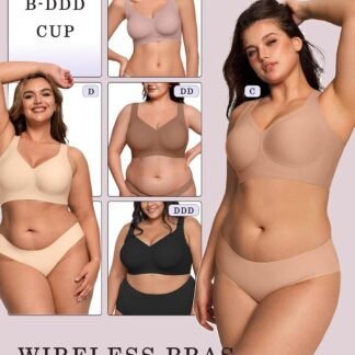 OEAK Womens Wireless Jelly Bra Plus Size Supportive Seamless Bras Full Coverage Push Up Comfortable No Underwire Tshirt Bras - lunas-mystic-emporium.com OEAK Womens Wireless Jelly Bra Plus Size Supportive Seamless Bras Full Coverage Push Up Comfortable No Underwire Tshirt Bras