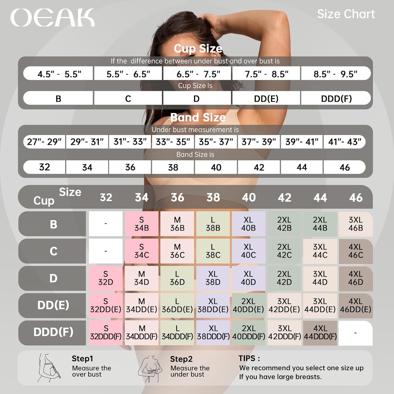 OEAK Womens Wireless Jelly Bra Plus Size Supportive Seamless Bras Full Coverage Push Up Comfortable No Underwire Tshirt Bras - lunas-mystic-emporium.com OEAK Womens Wireless Jelly Bra Plus Size Supportive Seamless Bras Full Coverage Push Up Comfortable No Underwire Tshirt Bras