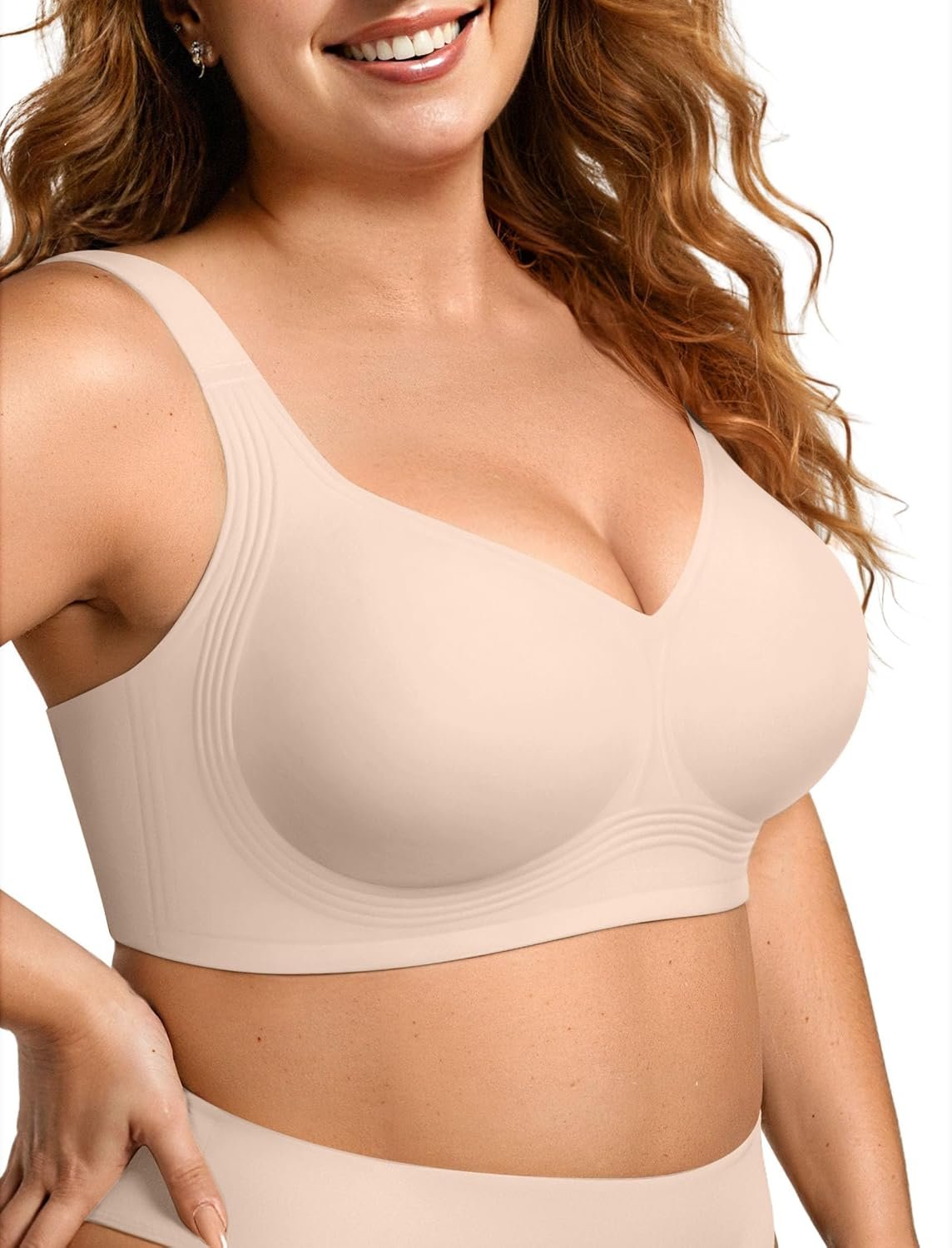 OEAK Womens Wireless Jelly Bra Plus Size Supportive Seamless Bras Full Coverage Push Up Comfortable No Underwire Tshirt Bras - lunas-mystic-emporium.com OEAK Womens Wireless Jelly Bra Plus Size Supportive Seamless Bras Full Coverage Push Up Comfortable No Underwire Tshirt Bras