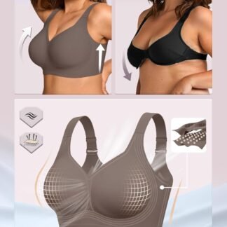 OEAK Womens Wireless Jelly Bra Plus Size Supportive Seamless Bras Full Coverage Push Up Comfortable No Underwire Tshirt Bras