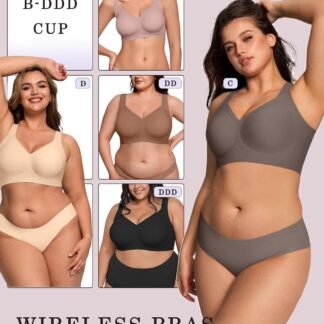 OEAK Womens Wireless Jelly Bra Plus Size Supportive Seamless Bras Full Coverage Push Up Comfortable No Underwire Tshirt Bras