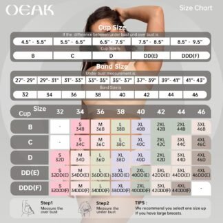 OEAK Womens Wireless Jelly Bra Plus Size Supportive Seamless Bras Full Coverage Push Up Comfortable No Underwire Tshirt Bras - lunas-mystic-emporium.com OEAK Womens Wireless Jelly Bra Plus Size Supportive Seamless Bras Full Coverage Push Up Comfortable No Underwire Tshirt Bras