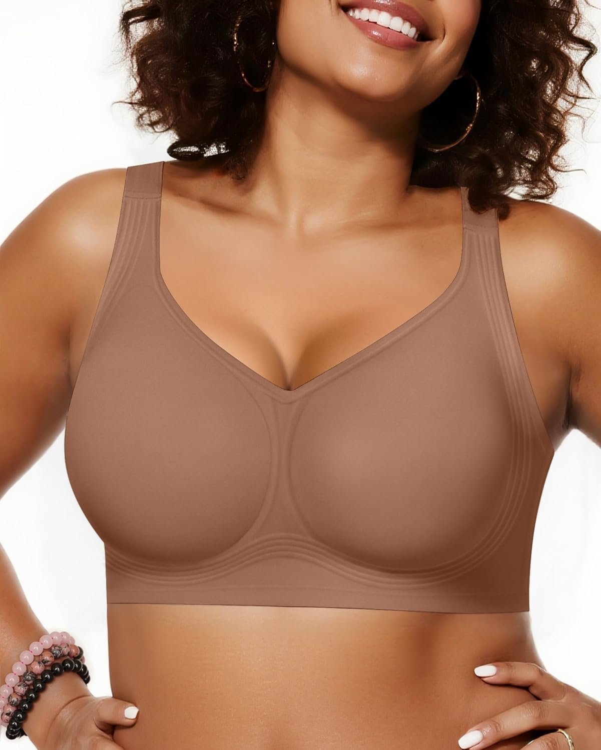 OEAK Womens Wireless Jelly Bra Plus Size Supportive Seamless Bras Full Coverage Push Up Comfortable No Underwire Tshirt Bras - lunas-mystic-emporium.com OEAK Womens Wireless Jelly Bra Plus Size Supportive Seamless Bras Full Coverage Push Up Comfortable No Underwire Tshirt Bras