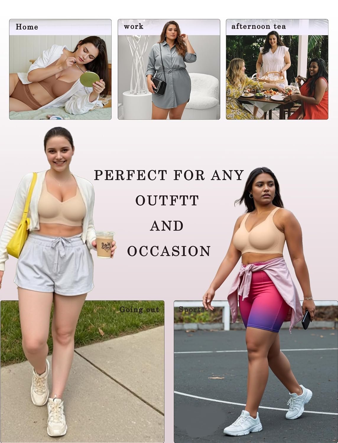 OEAK Womens Wireless Jelly Bra Plus Size Supportive Seamless Bras Full Coverage Push Up Comfortable No Underwire Tshirt Bras - lunas-mystic-emporium.com OEAK Womens Wireless Jelly Bra Plus Size Supportive Seamless Bras Full Coverage Push Up Comfortable No Underwire Tshirt Bras