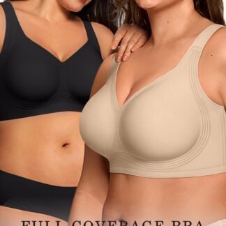 OEAK Womens Wireless Jelly Bra Plus Size Supportive Seamless Bras Full Coverage Push Up Comfortable No Underwire Tshirt Bras