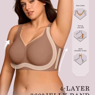 OEAK Womens Wireless Jelly Bra Plus Size Supportive Seamless Bras Full Coverage Push Up Comfortable No Underwire Tshirt Bras - lunas-mystic-emporium.com OEAK Womens Wireless Jelly Bra Plus Size Supportive Seamless Bras Full Coverage Push Up Comfortable No Underwire Tshirt Bras