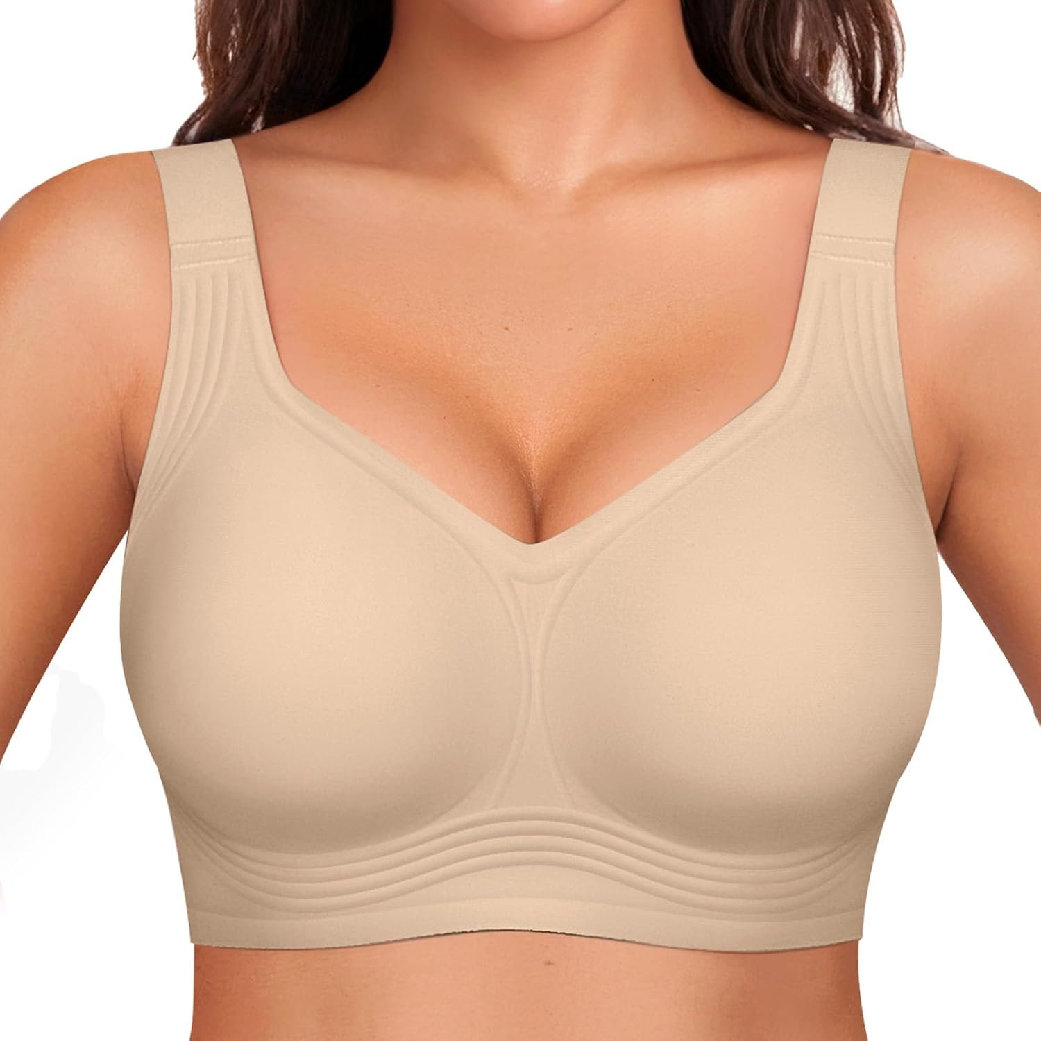 OEAK Womens Wireless Jelly Bra Plus Size Supportive Seamless Bras Full Coverage Push Up Comfortable No Underwire Tshirt Bras - lunas-mystic-emporium.com OEAK Womens Wireless Jelly Bra Plus Size Supportive Seamless Bras Full Coverage Push Up Comfortable No Underwire Tshirt Bras