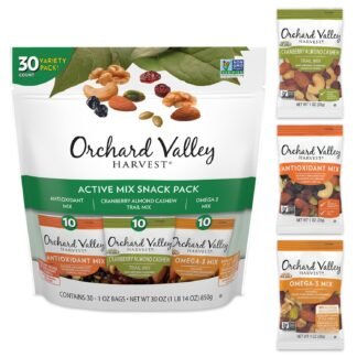 Orchard Valley Harvest Active Snack Pack Mix 1oz Bags Variety Pack of 30 Antioxidant Mix Cranberry Almond Cashew Omega-3 Trail Mix Healthy Snacks for Adults and Kids - lunas-mystic-emporium.com Orchard Valley Harvest Active Snack Pack Mix, 1oz Bags (Variety Pack of 30), Antioxidant Mix, Cranberry Almond Cashew, Omega-3 Trail Mix, Healthy Snacks for Adults and Kids,...