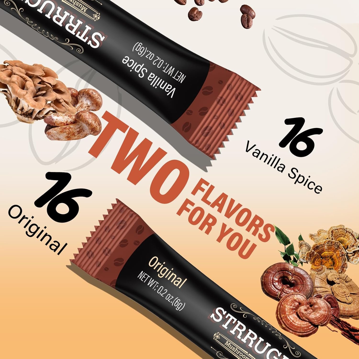 Organic Mushroom Coffee with Lions Mane Reishi - 9 Functional Mushrooms + Ashwagandha for Focus Energy Stress Relief - Low Caffeine Instant Coffee Sticks 32 Servings - lunas-mystic-emporium.com Organic Mushroom Coffee with Lion’s Mane & Reishi - 9 Functional Mushrooms + Ashwagandha for Focus, Energy & Stress Relief - Low Caffeine Instant Coffee Sticks, 32 Servings