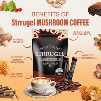 Organic Mushroom Coffee with Lions Mane Reishi - 9 Functional Mushrooms + Ashwagandha for Focus Energy Stress Relief - Low Caffeine Instant Coffee Sticks 32 Servings - lunas-mystic-emporium.com Organic Mushroom Coffee with Lion’s Mane & Reishi - 9 Functional Mushrooms + Ashwagandha for Focus, Energy & Stress Relief - Low Caffeine Instant Coffee Sticks, 32 Servings