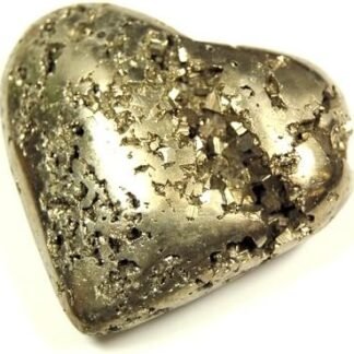 Pachamama Essentials Polished Pyrite Heart Shaped Stone from Peru - Fools Gold - Piedra Pirita - Warm Radiating Energy/Protective Stone/Crystal for Abundance (Medium)