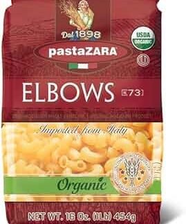 PASTA ZARA - Elbows - Organic - 100% Italian Pasta, Made with Durum Wheat Semolina Flour, Non GMO, Kosher (1 LB. BAG) - Consistently al Dente.