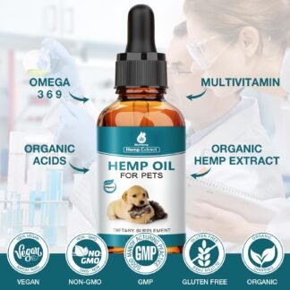 Pet Неmр Oil for Dogs and Cats - 2 Packs Organic Oil for Anxiеty Strеss Pαin Holistic Inflammation Rеlief - Pet Неmр Drops for Joint Hip Arthritis, Calming Drop - Organic Pets...