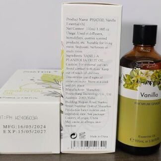 PHATOIL 100ML Vanilla Essential Oil, Huge 3.38fl.oz Bottle Vanilla Oil, Pure Aromatherapy Essential Oils for Diffuser, Humidifier, Scented Oils for Soap, Candle Making