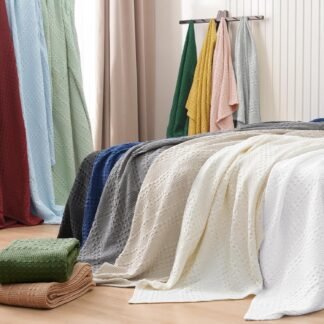 PHF 100% Cotton Waffle Weave Blanket Queen Size for Bed, Soft Lightweight & Breathable for Spring and Summer, All-Season Comfort, Luxury Aesthetic Blanket for Home Decor,...